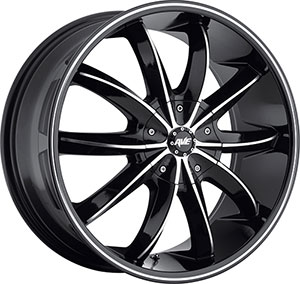 Avenue 608 Gloss Black with Machined Face and Black Lip 17 X 7.5 Inch Wheel