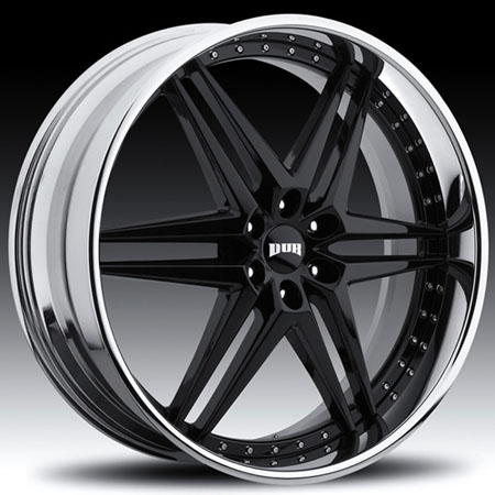 Black Rims on Dub Custom Wheels Dirty Dogii Black Chrome Lip 26 X 10 Inch Wheels