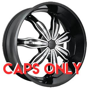 Rockstarr 615 Black Center Caps