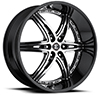 Crave Number 16 Black Machined Face with Black Lip 26 X 9.5 Inch Wheels