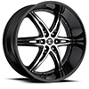 Crave Number 16 Gloss Black Machined Face with Gloss Black Lip 26 X 9.5 Inch Wheels