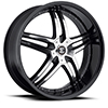 Crave Number 17 Gloss Black Machined Face with Black Lip 18 X 7.5 Inch Wheels