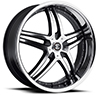 Crave Number 17 Gloss Black Machined Face with Chrome Lip 16 X 7 Inch Wheels