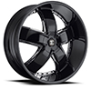 Crave Number 18 Gloss Black with Chrome Inserts 24 X 10 Inch Wheels