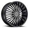 Crave Number 19 Gloss Black Machined Face with Black Lip 24 X 10 Inch Wheels