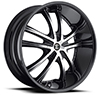 Crave Number 21 Gloss Black Machined Face with Black Lip 22 X 9.5 Inch Wheels