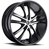 Crave Number 24 Gloss Black Machined Face with Black Lip 24 X 8.5 Inch Wheels