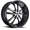 Crave Number 24 Gloss Black Machined Face with Black Lip 18 X 7.5 Inch Wheels