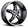 Crave Number 25 Black Chrome with Gloss Black Inserts 22 X 9.5 Inch Wheels
