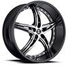 Crave Number 25 Gloss Black with Chrome Inserts 22 X 9.5 Inch Wheels