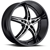 Crave Number 25 Black Machined Face with Black Lip 22 X 9.5 Inch Wheels