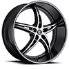 Crave Number 25 Gloss Black with Machined Stripe 22 X 9.5 Inch Wheels