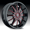 Hipnotic 360-BLACK with Red Inserts: 24 Inch