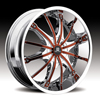 Hipnotic 360-Chrome with Red Inserts: 24 Inch
