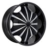 Starr Wheels 619 Slash Black with Chrome Inserts 28 X 10 Inch Wheels