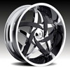 Hipnotic C-Note Chrome with Black Caps 24 X 9 Inch Wheel