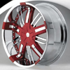 Hipnotic ZEN-Red Center with All Chrome Inserts: 24 Inch