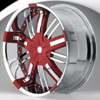 Hipnotic ZEN-Red Center with All Chrome Inserts: 26 Inch