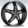 Crave Number 5 Black Chrome Inserts 2 Diamond 18 X 7.5 Inch Wheels
