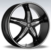 Crave Number 5 Black Diamond Chrome Inserts 18 X 7.5 Inch Wheels