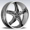 Crave Number 5 Chrome Black Inserts 1 - 22 Inch Wheels
