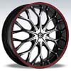 Crave Number 9 Black Machine Black Lip Red Stripe - 20 Inch Wheels