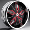 Hipnotic Maki-Chrome with Black Inserts and Red Caps: 24 Inch