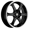 Akuza Aka 372 Black Machined Lip 16 X 7 Inch Wheel
