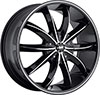 Avenue 608 Gloss Black with Machined Face and Black Lip 18 X 7.5 Inch Wheel