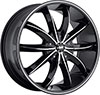 Avenue 608 Gloss Black with Machined Face and Black Lip 20 X 8 Inch Wheel