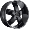 Black Diamond Number 18 20X9.5 Glossy Black with Machined Stripe