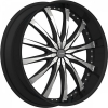 Dcenti DW 8 22X9 Black Machined with Machined Lip & Aluminum Cap