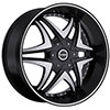 Strada Dolce Black with Machined Face 24 X 9.5 Inch Wheels