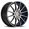 Drag Concepts R16 16X7 Gloss Black Blue Inner