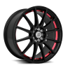 Drag Concepts R16 17X7 Gloss Black Red Inner