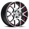 Drag Concepts R19 15X6.5 Black Machine with red stripe