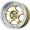 Drag DR 46 Gold with Machined Lip 15 X 7 Inch Wheels