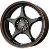 Drag DR 17 Black w Red Stripe Wheel Packages