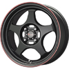 Drag DR 23 Flat Black w Red Stripe 15 X 6.5 Inch Wheels