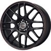 Drag DR 34 Flat Black w Red Stripe 18 X 8 Inch Wheels