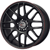 Drag DR 34 Flat Black w Red Stripe 17 X 7.5 Inch Wheels