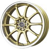 Drag DR 9 Gold Machined Lip 15 X 6.5 Inch Wheels