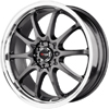 Drag DR 9 Gun Metal Machined Lip 18 X 7.5 Inch Wheels