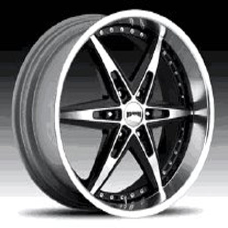 Dub Custom Wheels Bully II 6 Black Chrome Lip Wheel Packages