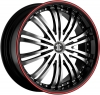 Fiero Number 1 18X7.5 Black w/Machined Face Red Line