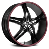 Fiero Number 15 24X10 Gloss Black with Red Lip
