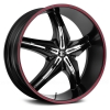 Fiero Number 15 26X9.5 Gloss Black with Red Lip