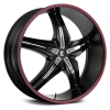 Fiero Number 15 26X9.5 Gloss Black with Red Stripe