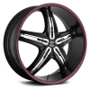 Fiero Number 5 22X8.5 Gloss Black with Chrome Inserts