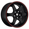 Focal X 421 Matte Black with Red Stripe 15 X 6.5 Inch Wheel